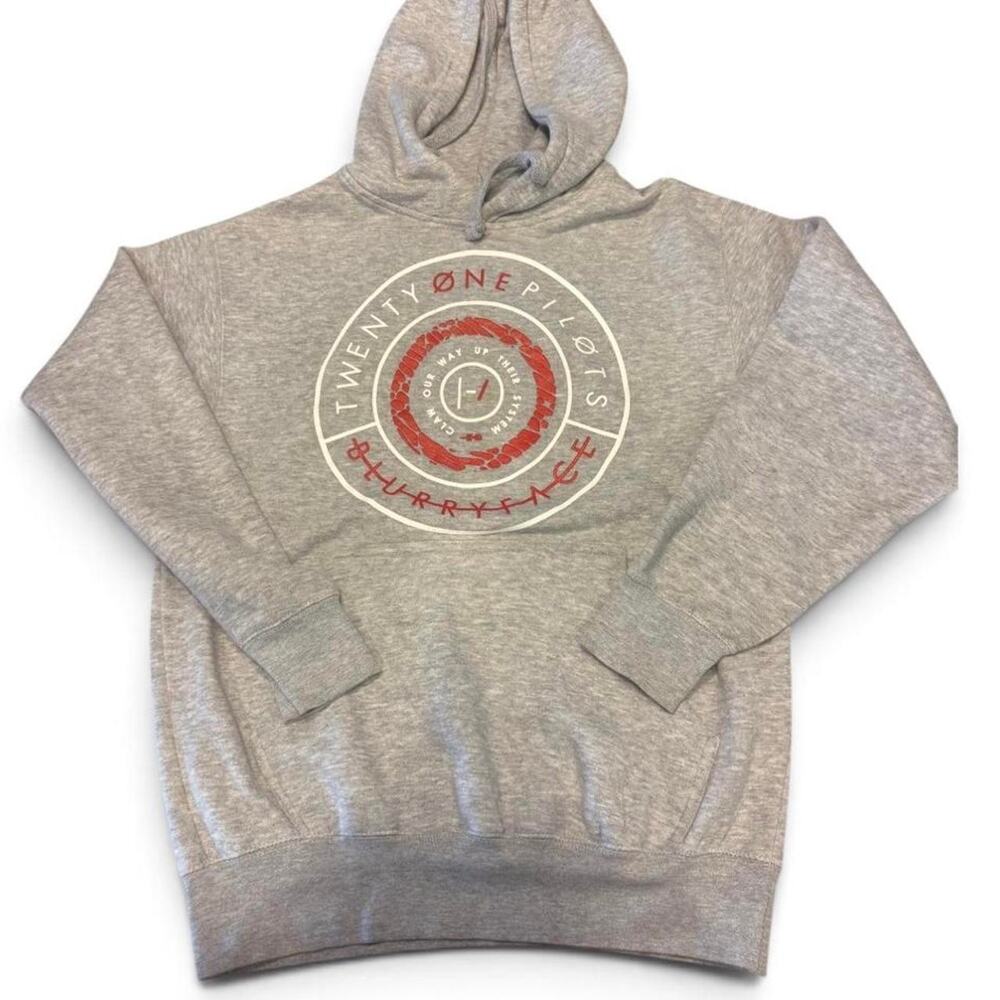 Twenty One Pilots Blurryface Hoodie Adult Small Gray Band Pullover Sweatshirt